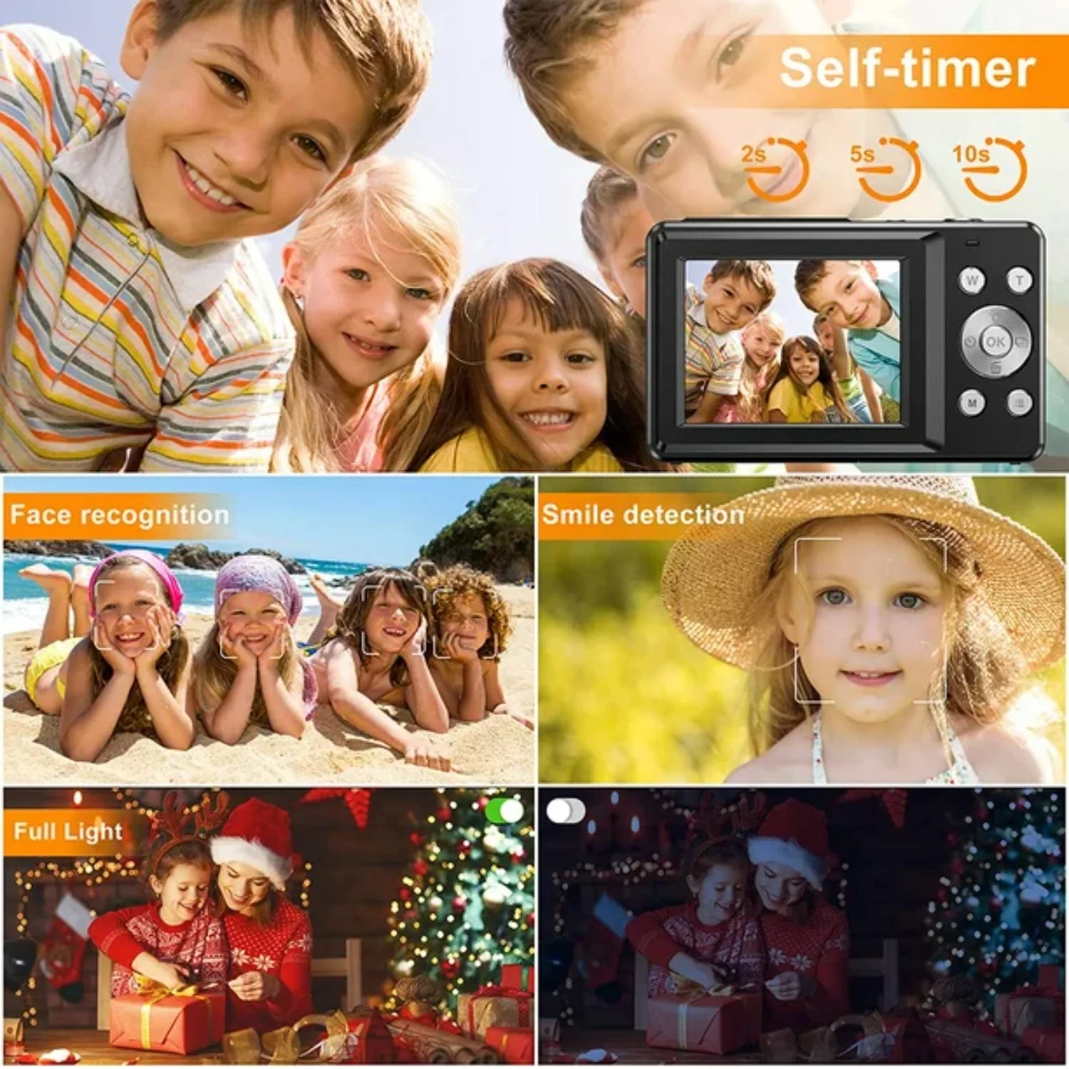 1080P Digital Camera 16X Digital Zoom Compact Point and Shoot Camera Portable Small Camera Starter Camera for Teens Students Boys Girls Seniors(Green)