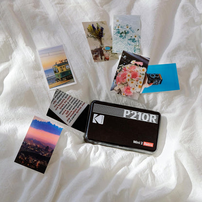 Mini 2 Retro 2.1X3.4” Portable Instant Photo Printer, Wireless Connection, Compatible with Ios, Android & Bluetooth, Real Photo, 4Pass Technology & Lamination Process, Premium Quality- Black