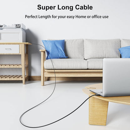 Printer Cable 25 Ft,  USB Printer Cable Cord Type A-Male to B-Male Printer USB Cable for Printer/Scanner-Gold-Plated